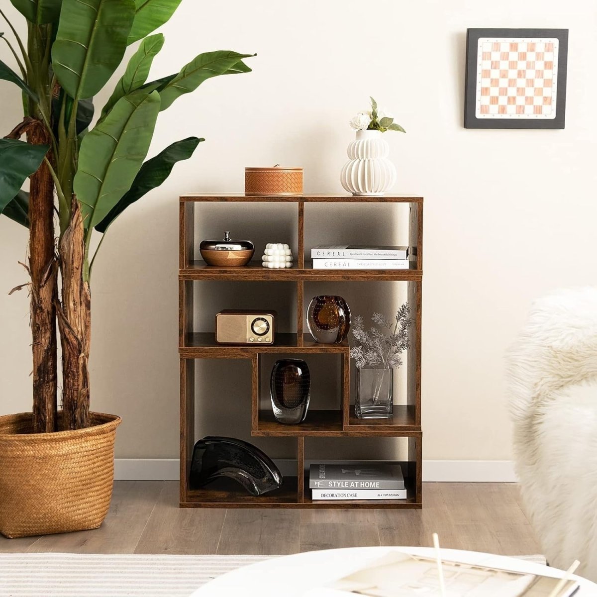 Adjustable Rustic Brown TV Stand up to 65" | Modular Storage & Display Shelf - Kwikley