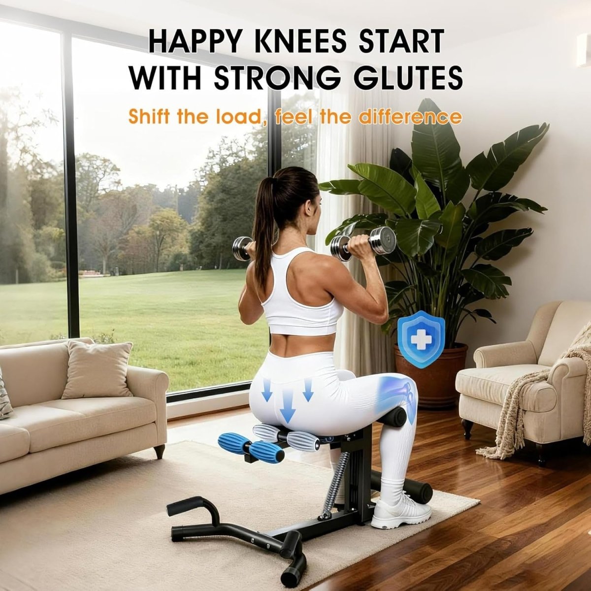 Adjustable Squat Machine Glutes Trainer Leg Workout 300lb Capacity - Kwikley