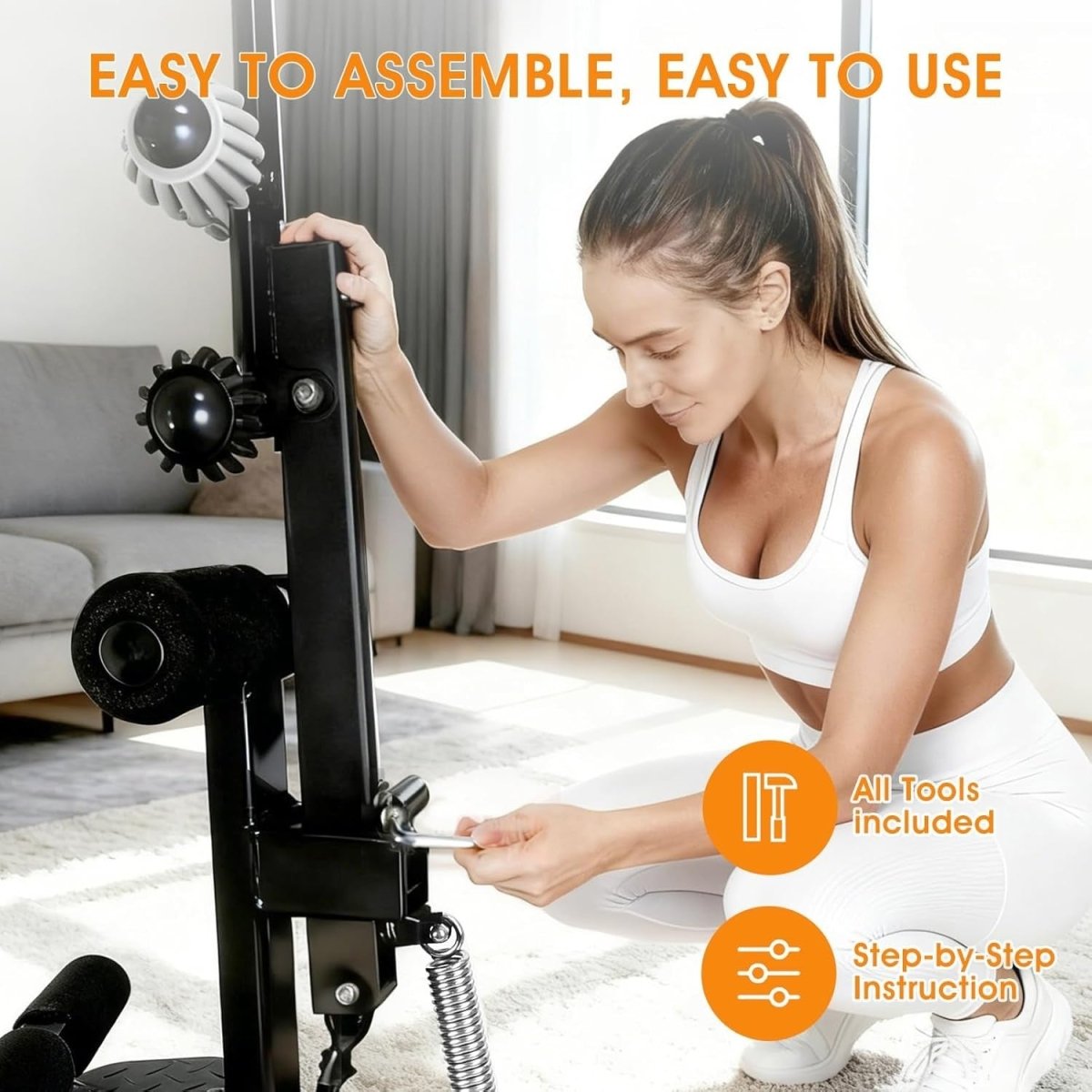 Adjustable Squat Machine Glutes Trainer Leg Workout 300lb Capacity - Kwikley