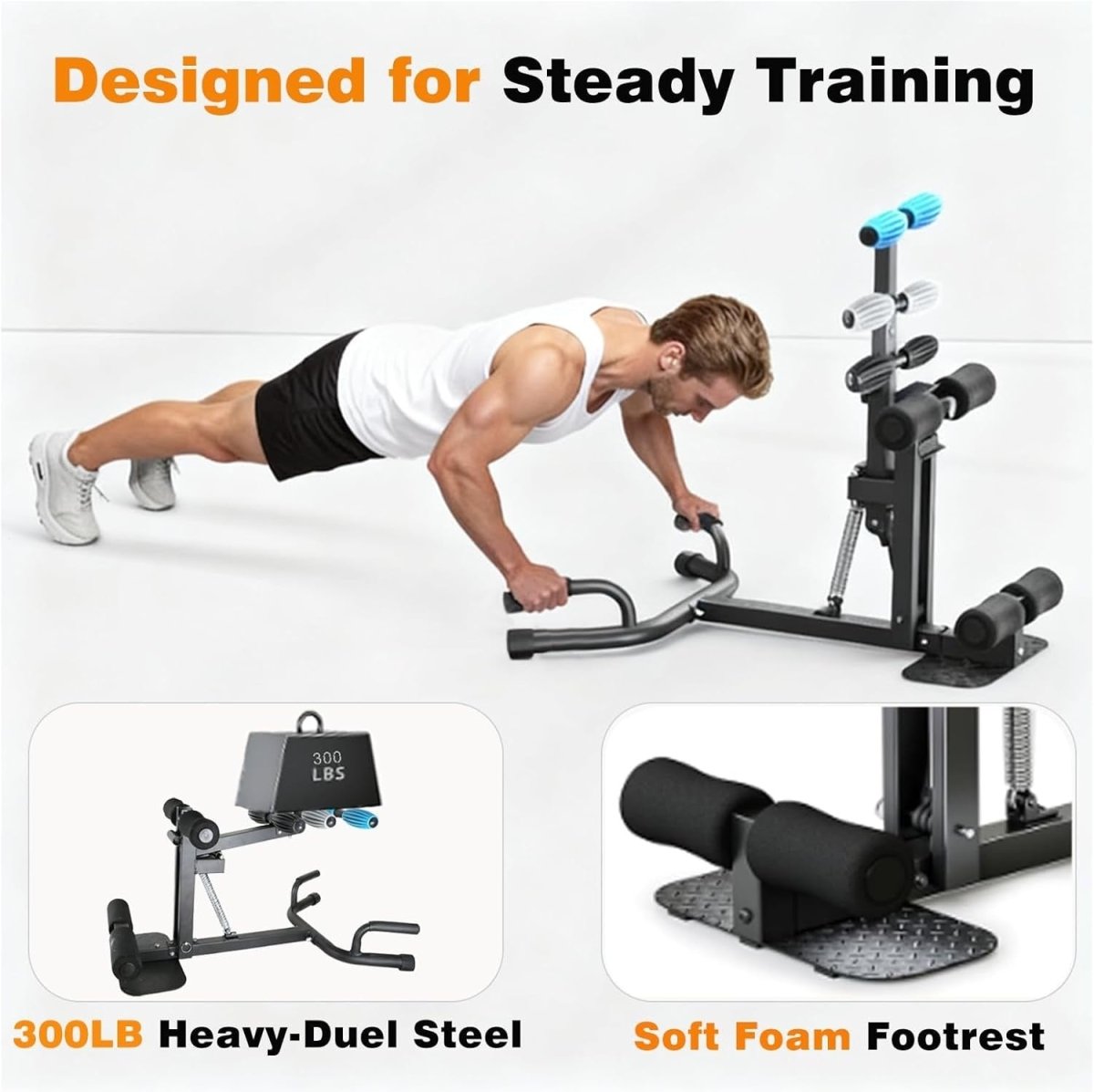 Adjustable Squat Machine Glutes Trainer Leg Workout 300lb Capacity - Kwikley