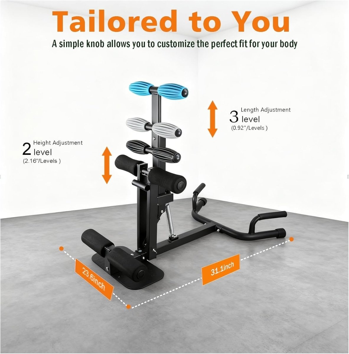 Adjustable Squat Machine Glutes Trainer Leg Workout 300lb Capacity - Kwikley