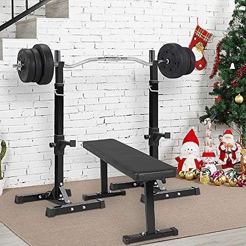 Adjustable Squat Rack Stand Olympic Barbell Holder, Heavy Duty 250kg Load - Kwikley