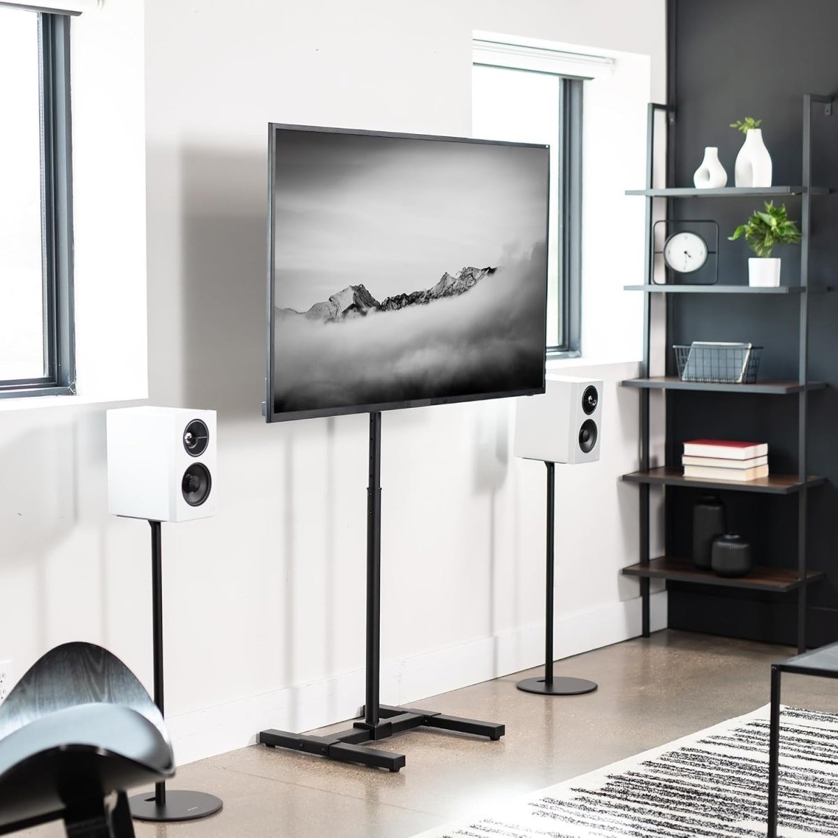 Adjustable TV Floor Stand 13–50” Tilt Mount Display Bracket Stable Base - Kwikley