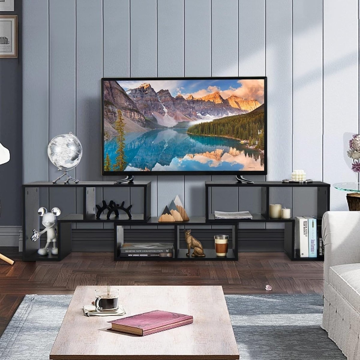 Adjustable TV Stand up to 65" | Modular Media Storage Shelf | Living Room - Kwikley
