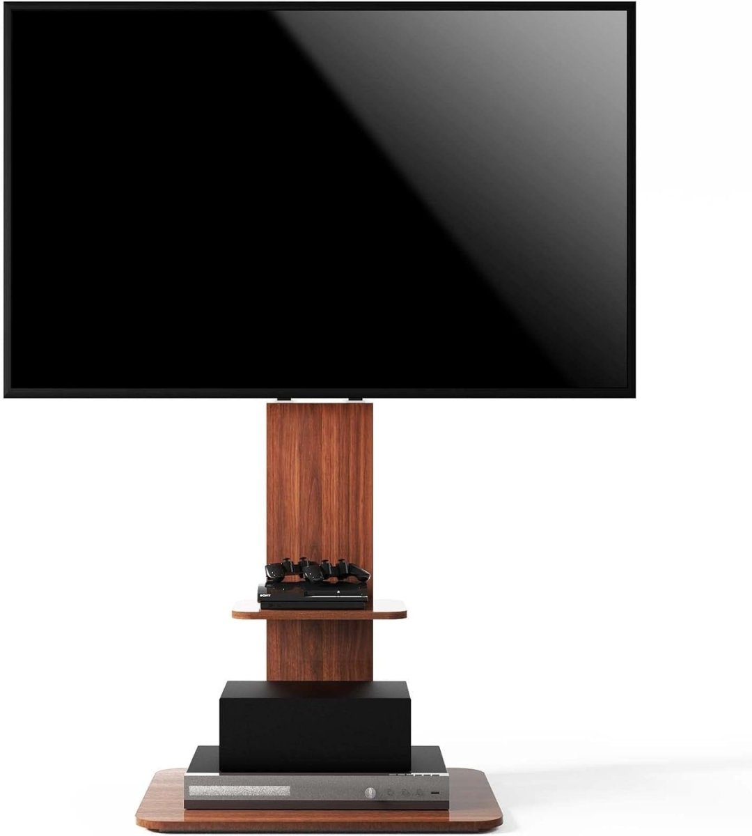 Adjustable Wood & Metal TV Floor Stand for 32 - 65" TVs with Cable Management - Kwikley