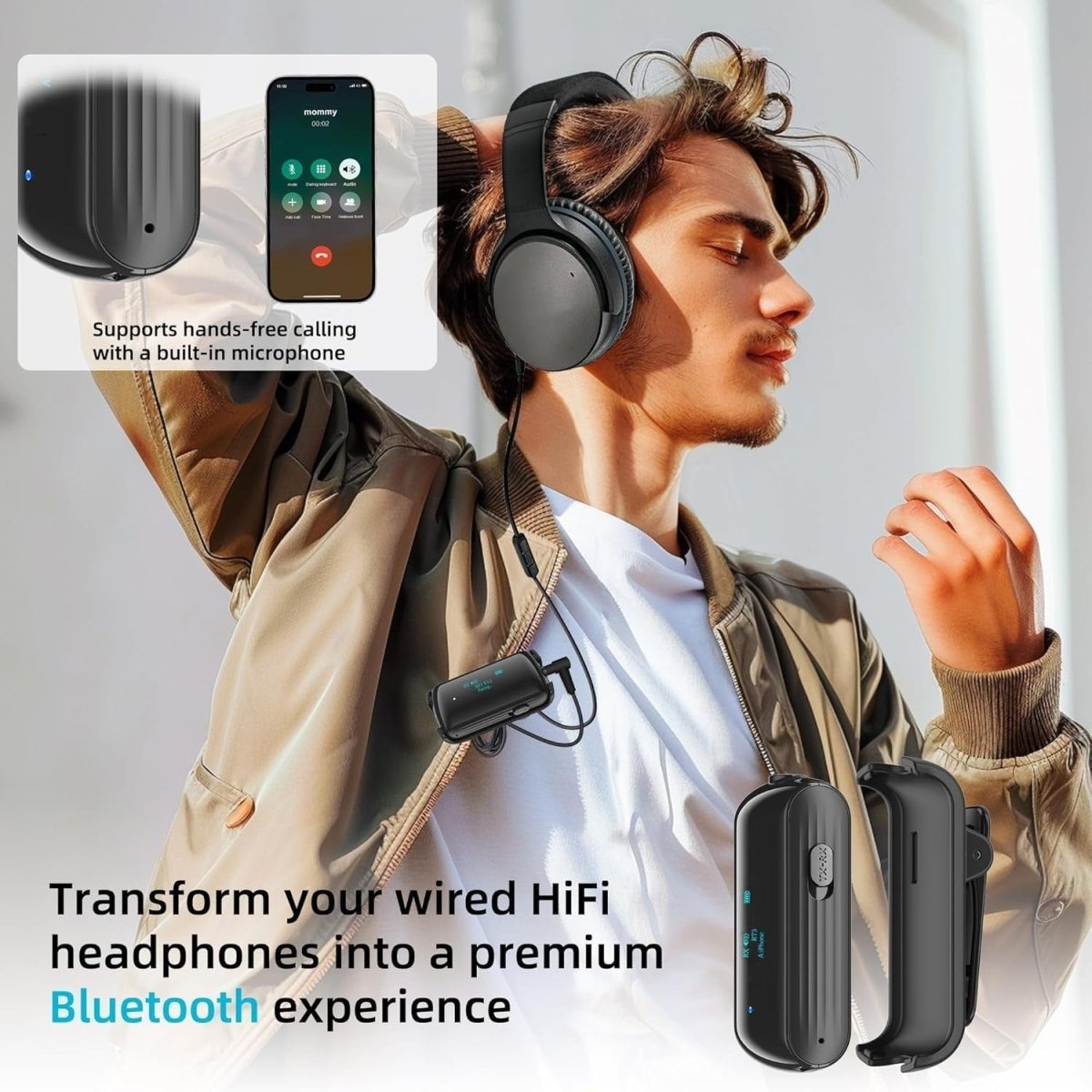 Airplane Bluetooth 5.2 Transmitter Receiver Dual Headphones Wireless - Kwikley