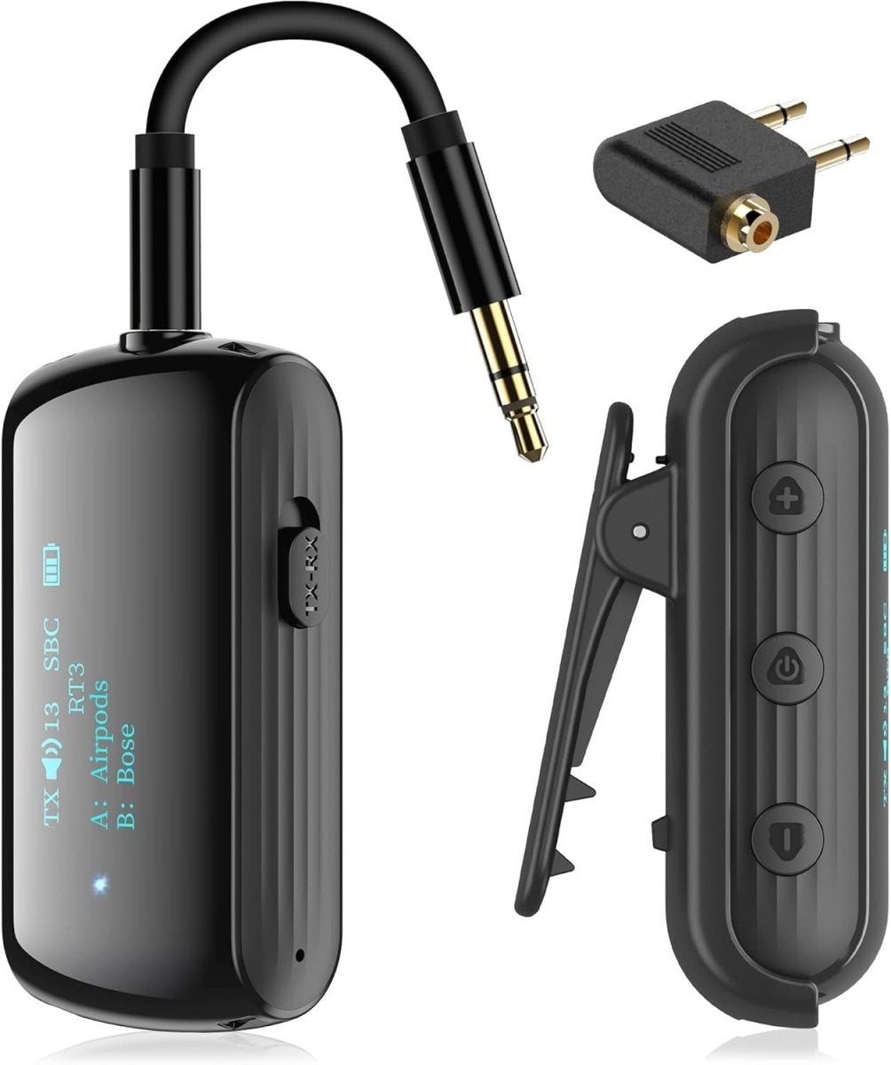 Airplane Bluetooth 5.2 Transmitter Receiver Dual Headphones Wireless - Kwikley