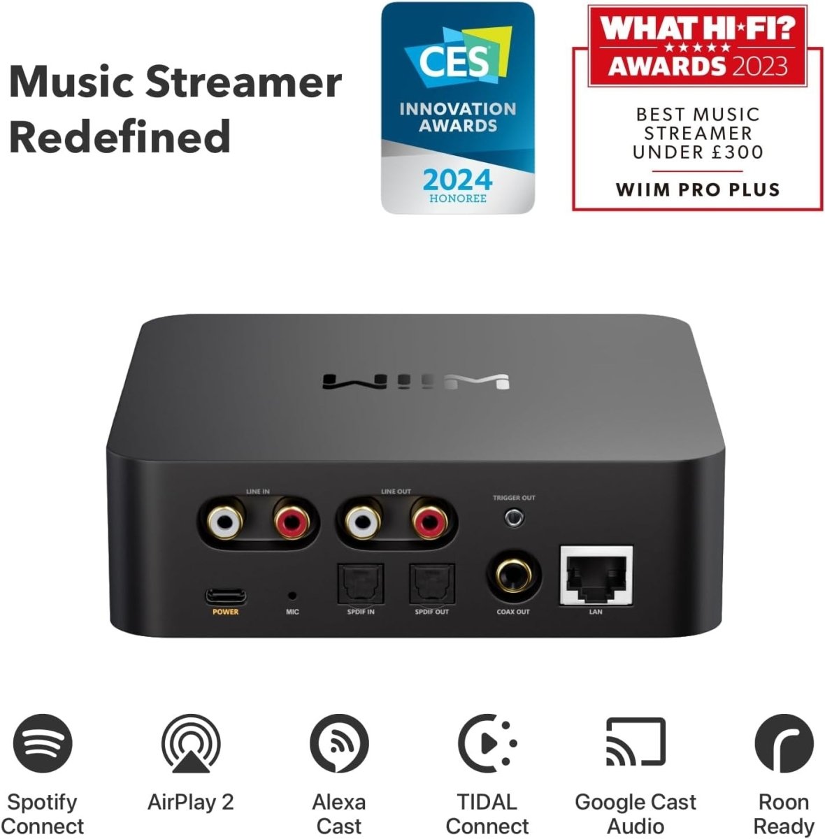AirPlay 2 Hi - Res Audio Streamer DAC Alexa Google Cast WiFi - Kwikley