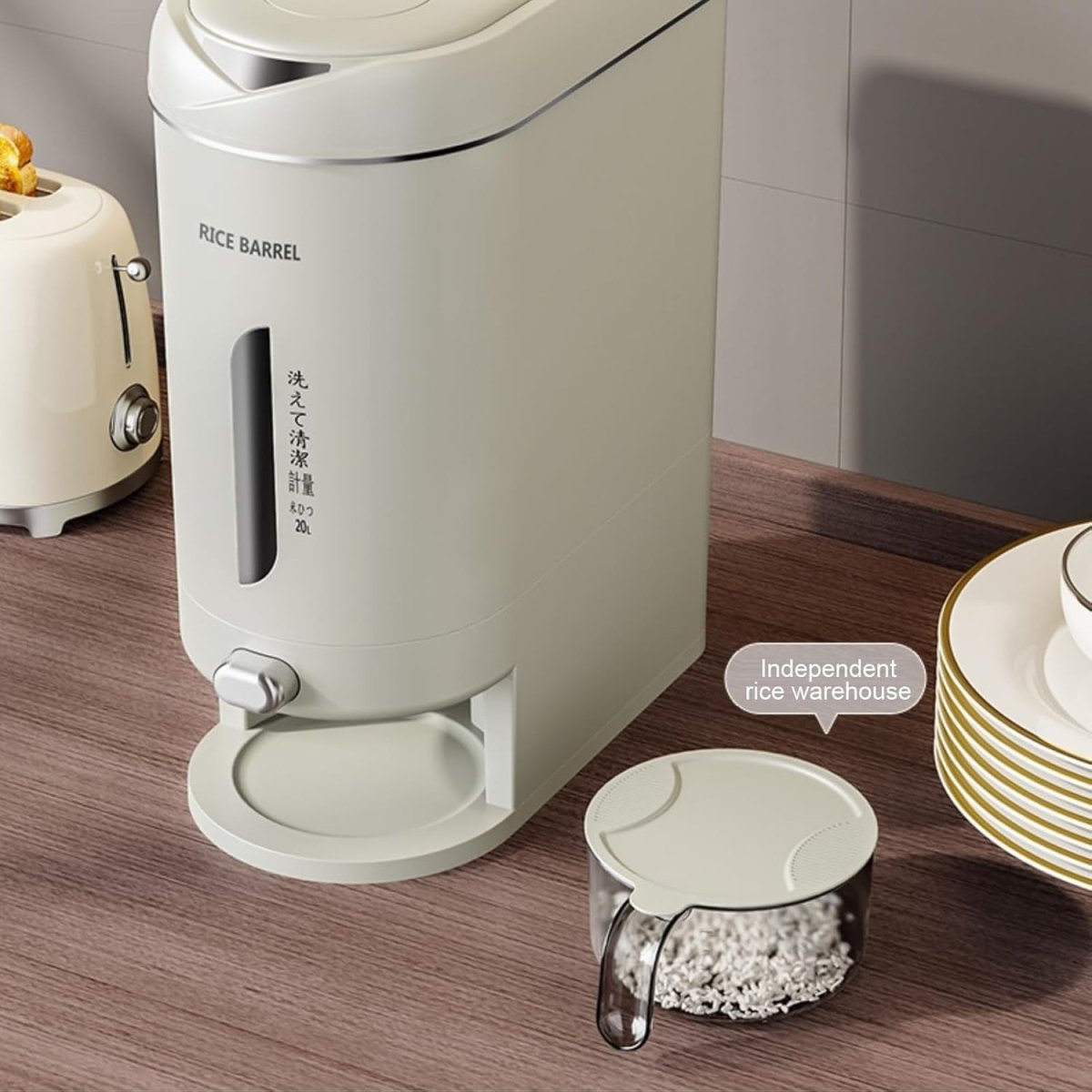 Airtight Rice Dispenser Moisture Proof Cereal Grain Storage Container - Kwikley