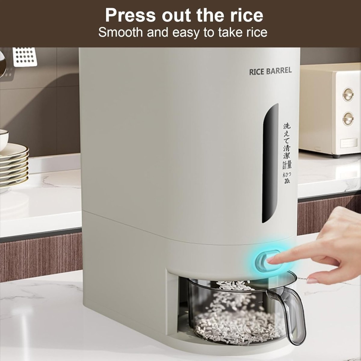 Airtight Rice Dispenser Moisture Proof Cereal Grain Storage Container - Kwikley