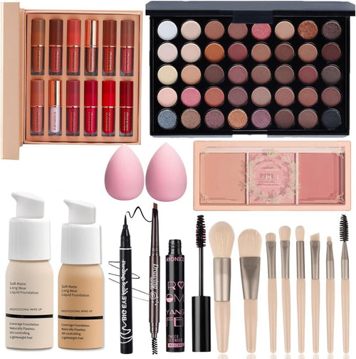 All In One Makeup Kit 40 Colour Palette 12 Lipsticks Set - Kwikley