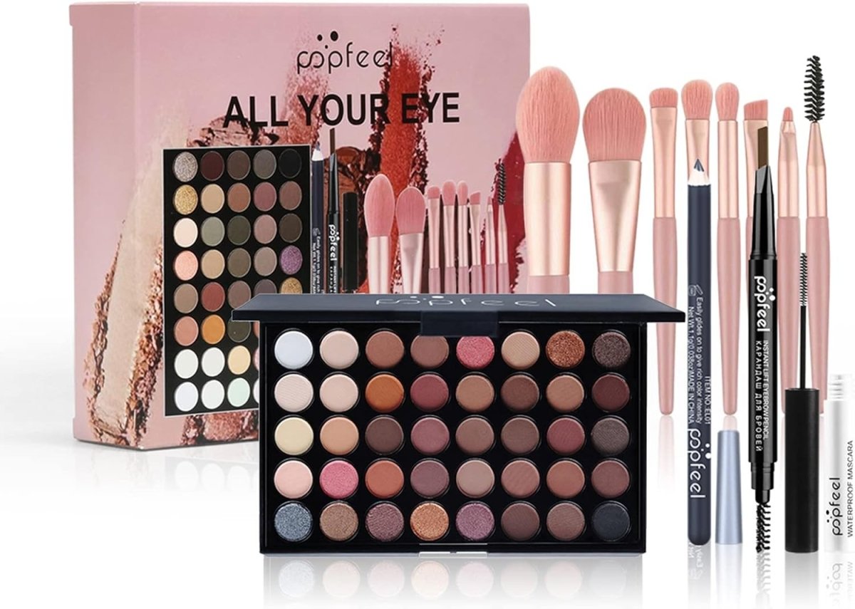 All In One Makeup Kit Christmas Gift Set Palette & Brushes - Kwikley