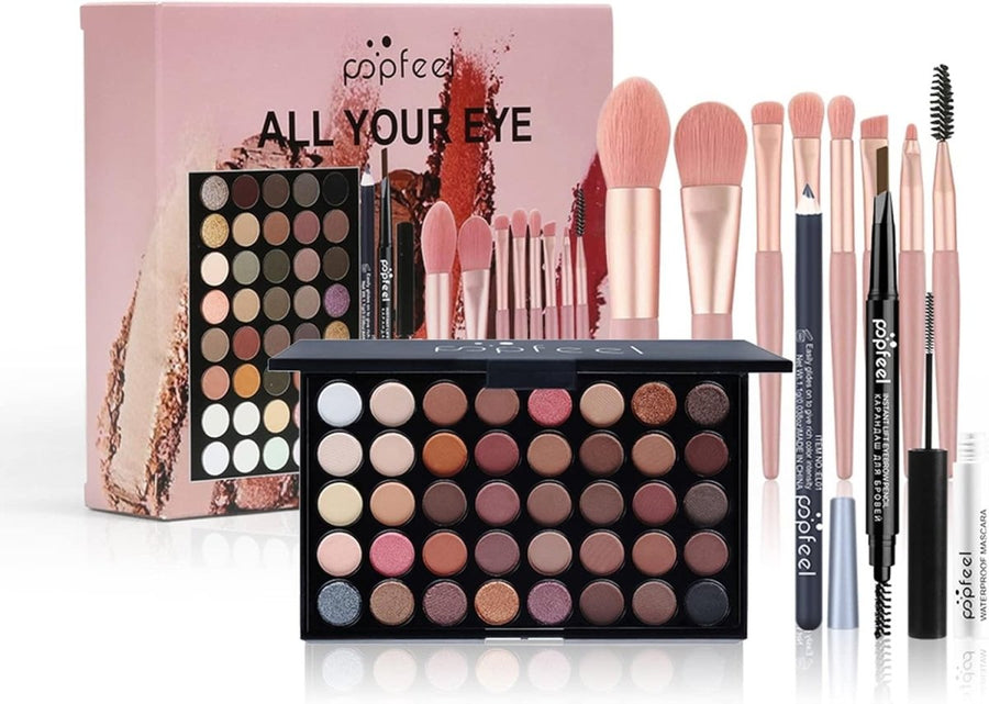 All In One Makeup Kit Christmas Gift Set Palette & Brushes - Kwikley