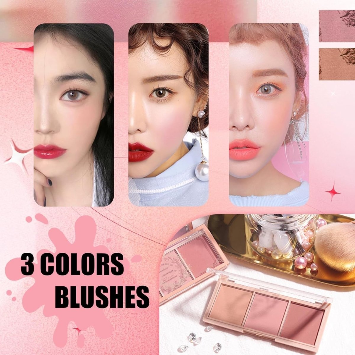 All In One Makeup Kit for Beginners 6 Lipsticks Blush Eyeshadow - Kwikley