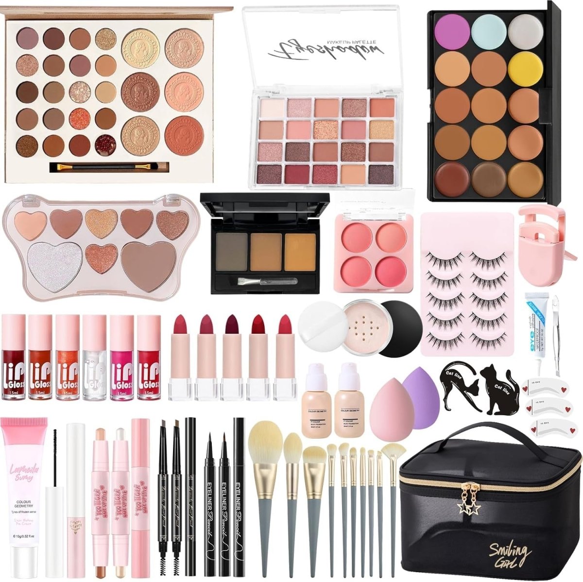 All In One Makeup Starter Kit Travel Set with Bag - Kwikley