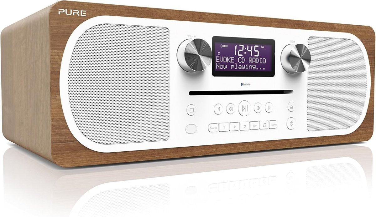 All - in - One Music System DAB+ FM CD Player Bluetooth Dual Alarm Walnut - Kwikley