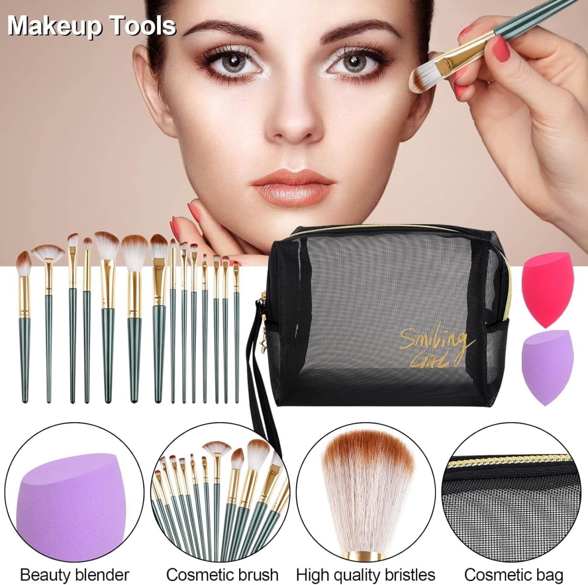 All One Makeup Starter Kit Travel Set with Bag - Kwikley