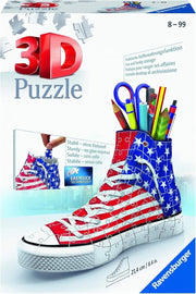 American Flag Sneaker 3D Puzzle 108 Piece Kids Adult Desk Organizer Model - Kwikley