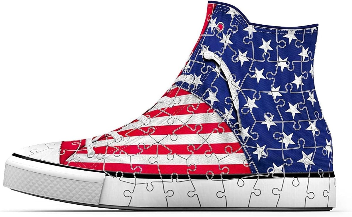 American Flag Sneaker 3D Puzzle 108 Piece Kids Adult Desk Organizer Model - Kwikley