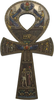Ancient Egyptian Ankh Wall Hanging Bronze Finish 15.75" - Kwikley