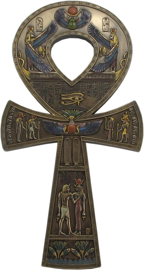 Ancient Egyptian Ankh Wall Hanging Bronze Finish 15.75" - Kwikley