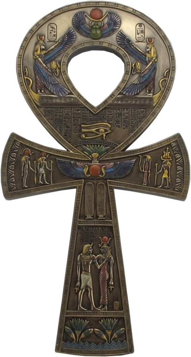 Ancient Egyptian Ankh Wall Hanging Bronze Finish 15.75" - Kwikley