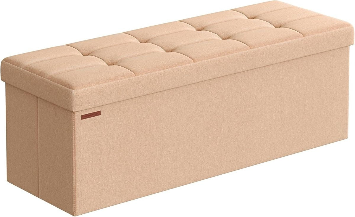 Apricot Orange Storage Ottoman Bench 110cm Folding Seat Footstool End - of - Bed - Kwikley