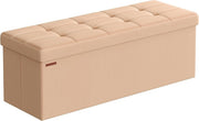 Apricot Orange Storage Ottoman Bench 110cm Folding Seat Footstool End - of - Bed - Kwikley