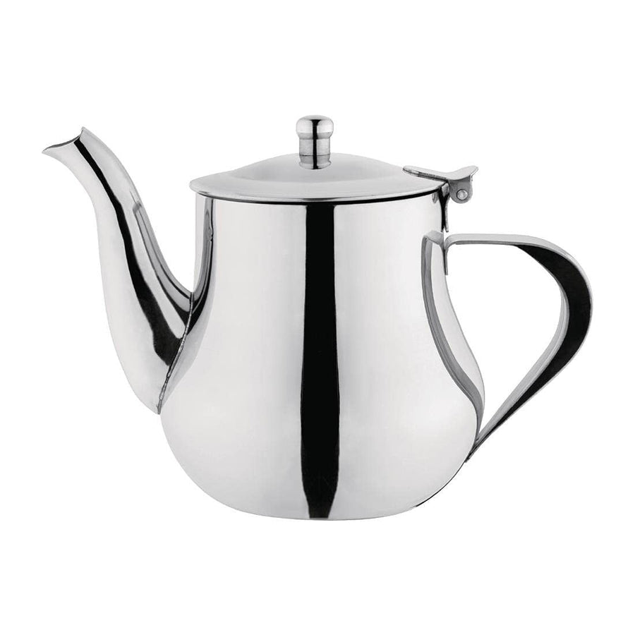 Arabian Stainless Steel Teapot 700ml Silver Tea Pot Mirror Finish - Kwikley