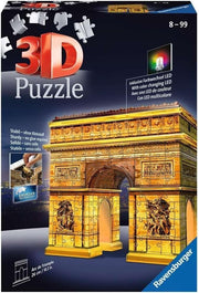 Arc Monument 3D Puzzle Night Edition LED Light Model 216 Pieces - Kwikley