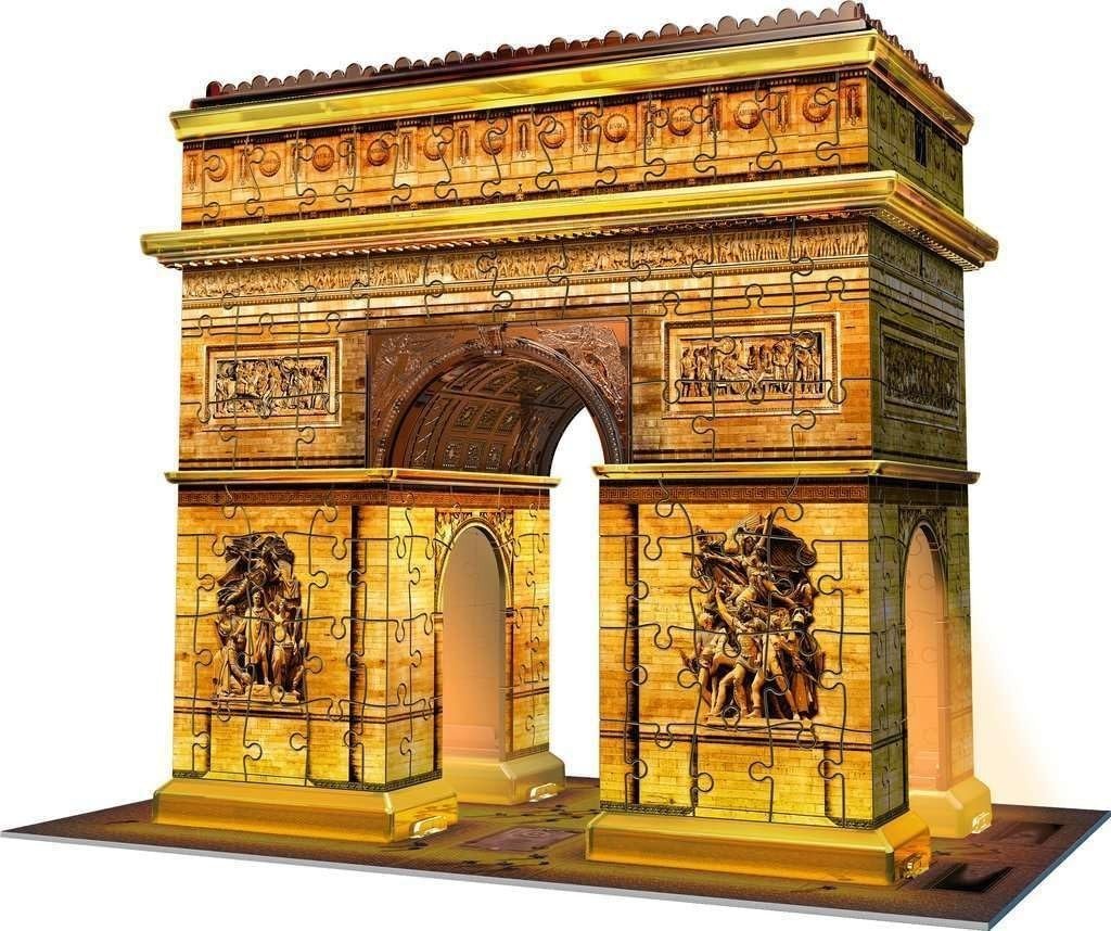 Arc Monument 3D Puzzle Night Edition LED Light Model 216 Pieces - Kwikley