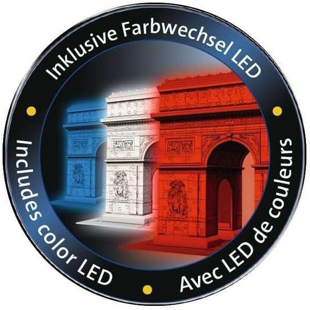 Arc Monument 3D Puzzle Night Edition LED Light Model 216 Pieces - Kwikley