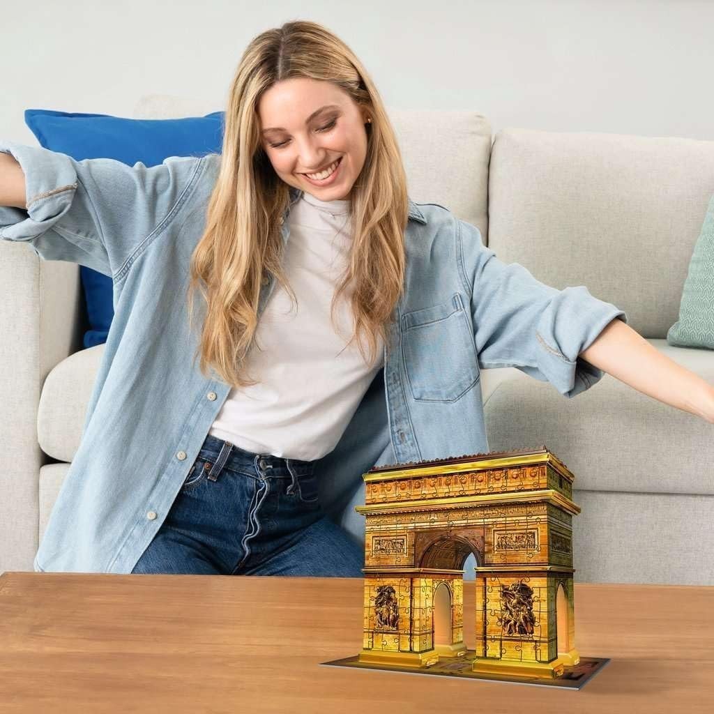 Arc Monument 3D Puzzle Night Edition LED Light Model 216 Pieces - Kwikley