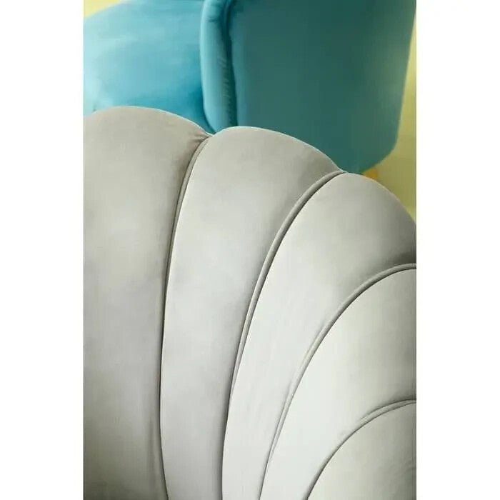 Art Deco Grey Velvet Accent Chair Gold Legs Lounge Sofa Armchair - Kwikley