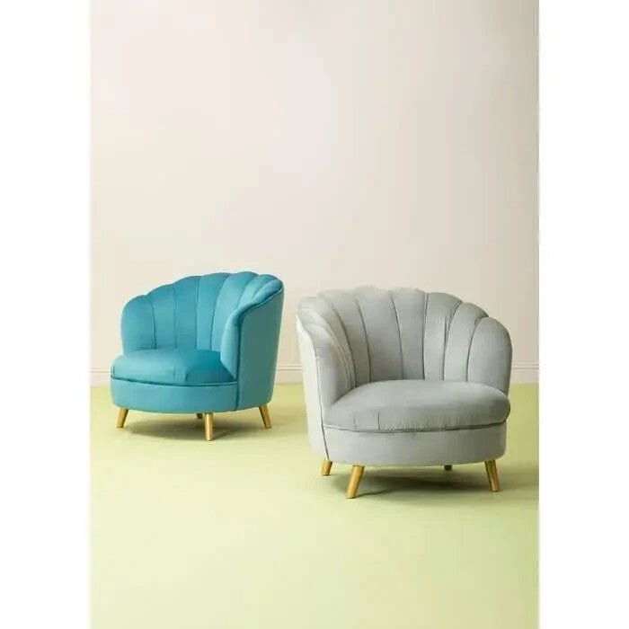 Art Deco Grey Velvet Accent Chair Gold Legs Lounge Sofa Armchair - Kwikley