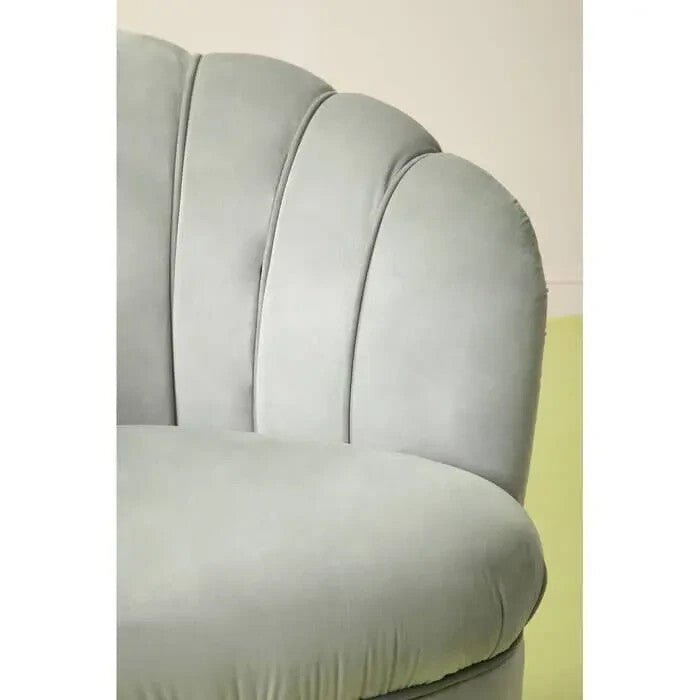Art Deco Grey Velvet Accent Chair Gold Legs Lounge Sofa Armchair - Kwikley