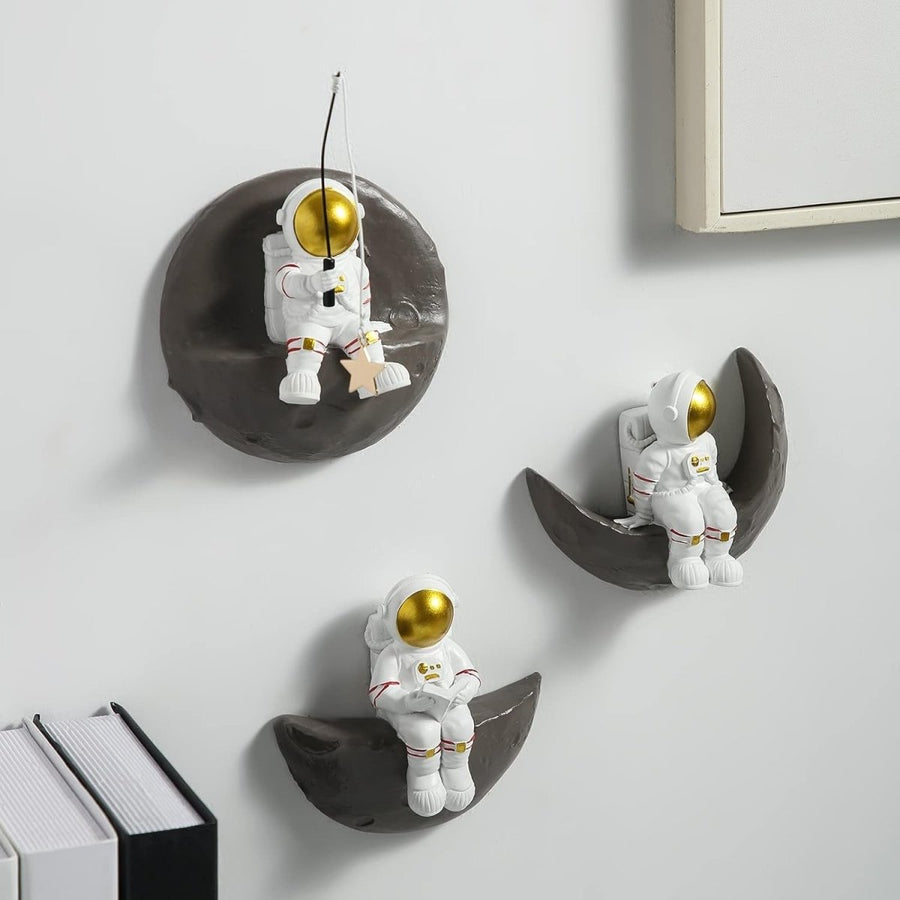 Astronaut Wall Decor Set of 3 3D Space Sculptures - Kwikley
