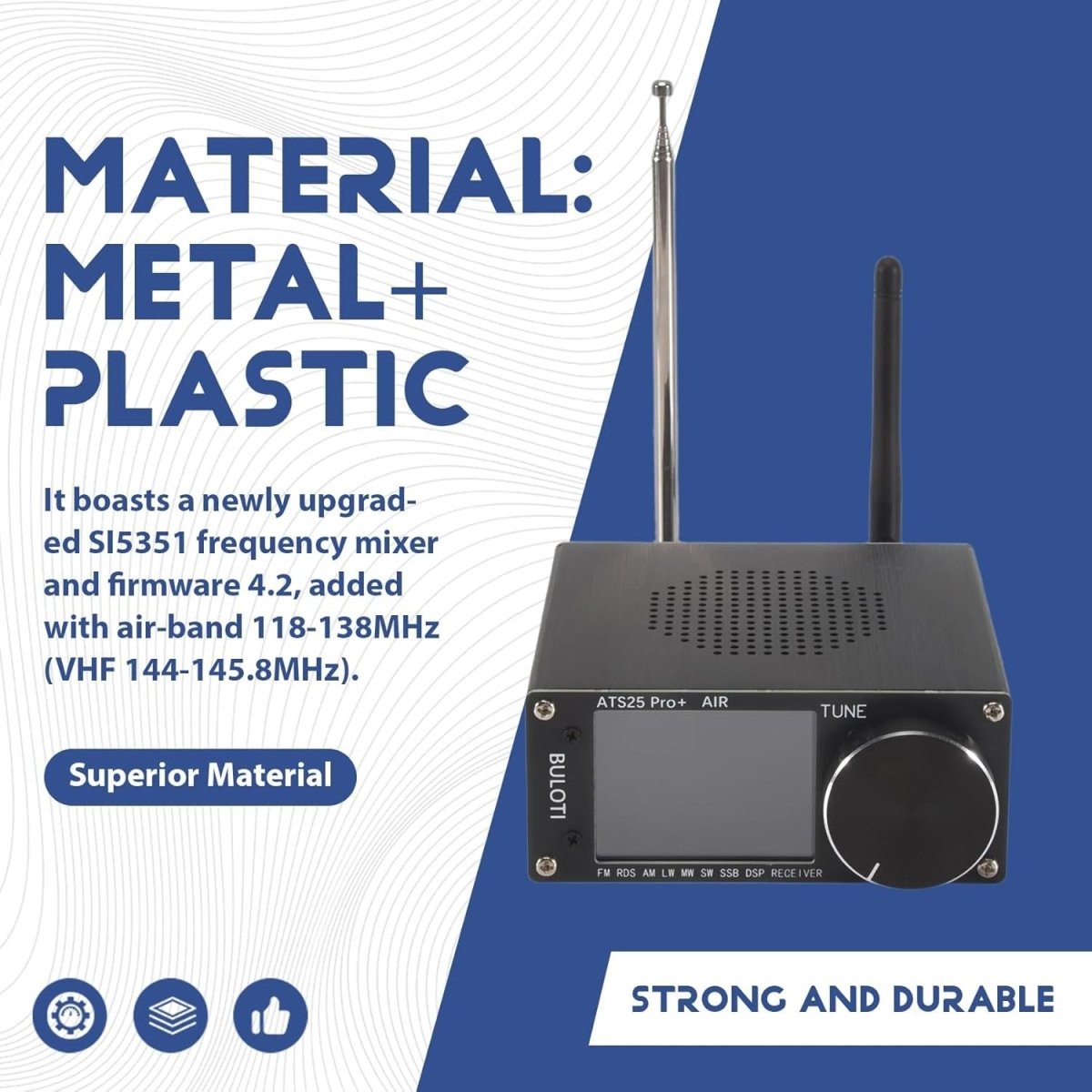 ATS25 Pro+ AIR SDR Radio FM SW SSB MW LW WiFi Bluetooth - Kwikley