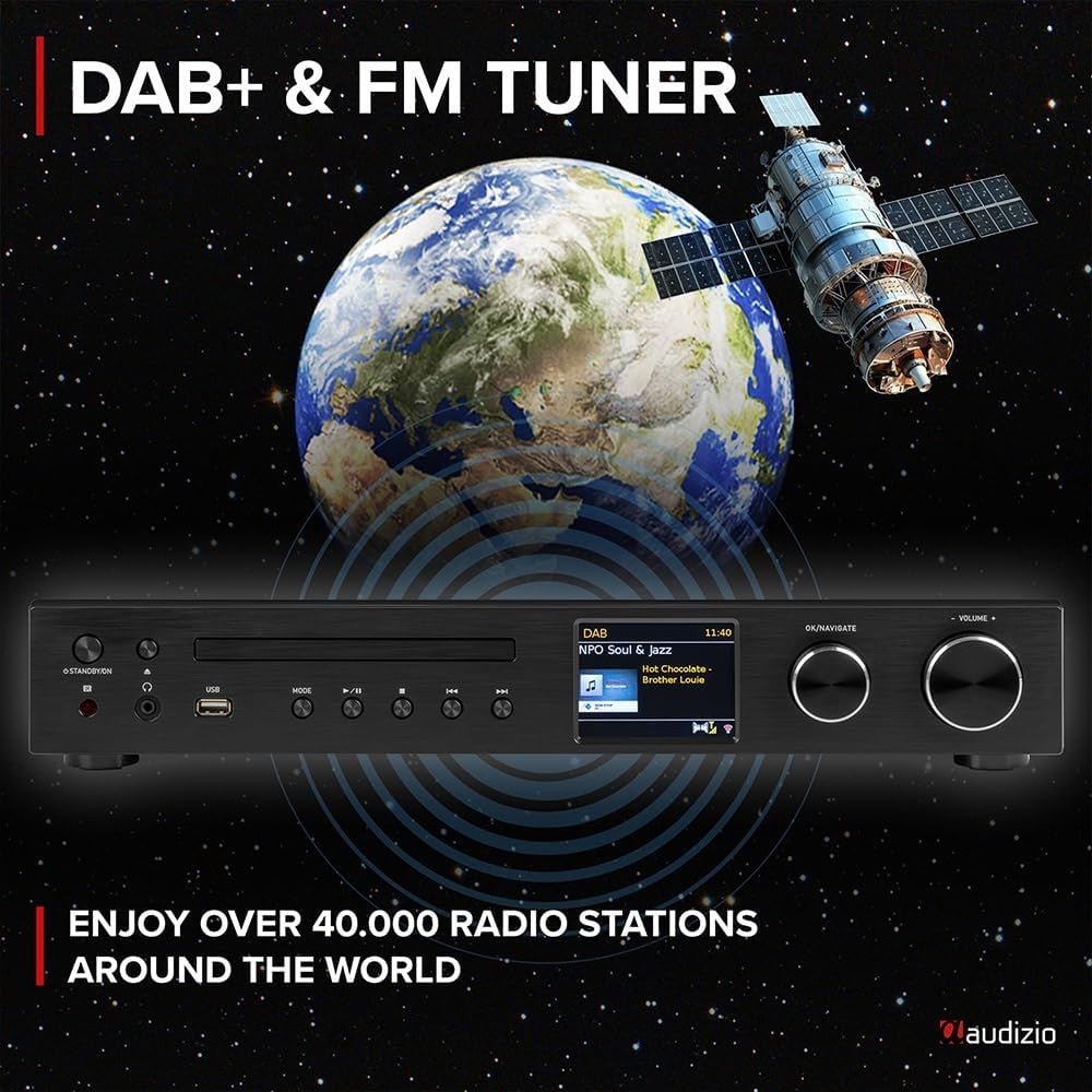 Audizio Bolzano Internet Radio Receiver DAB CD WiFi Bluetooth USB - Kwikley