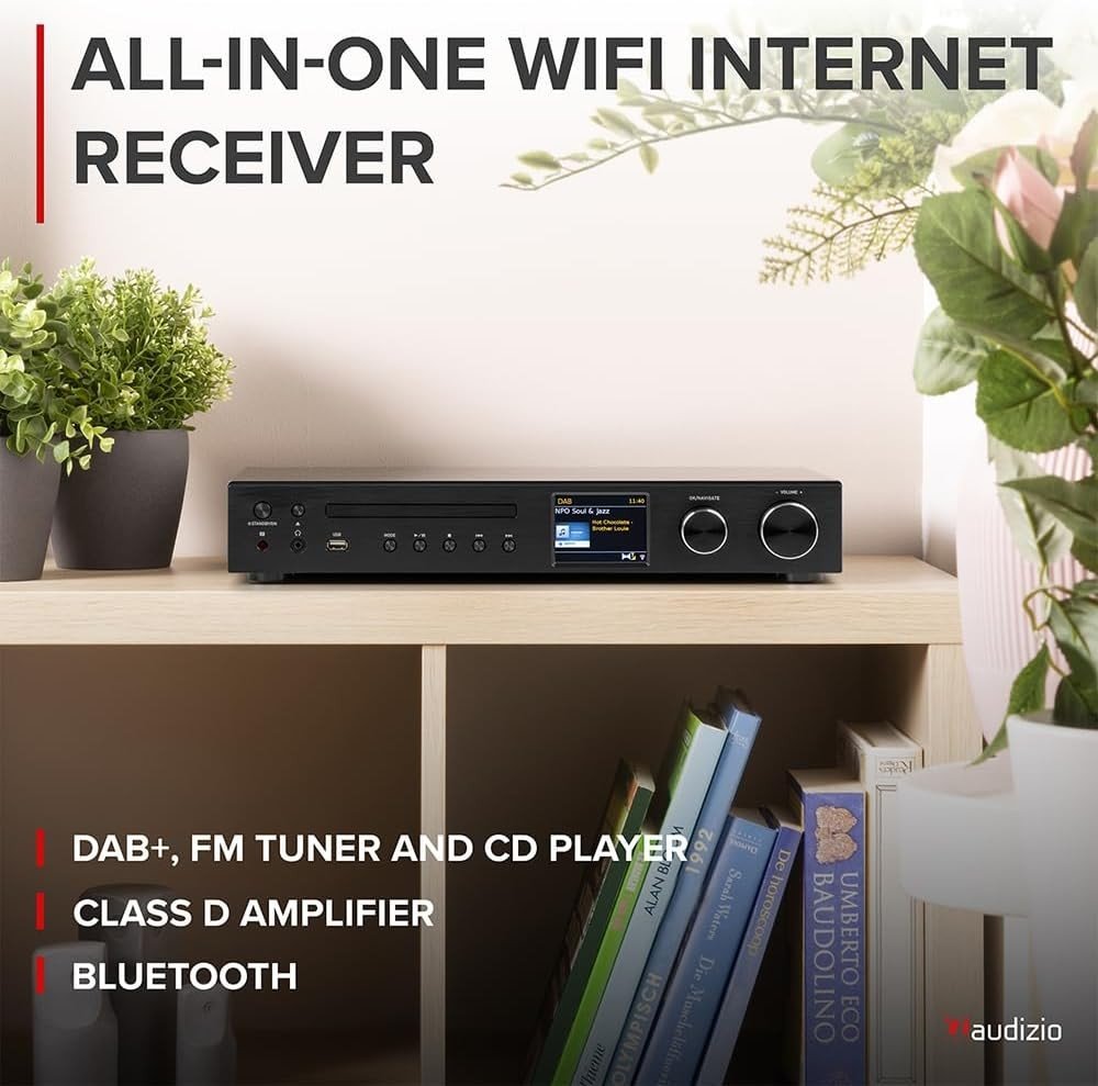 Audizio Bolzano Internet Radio Receiver DAB CD WiFi Bluetooth USB - Kwikley