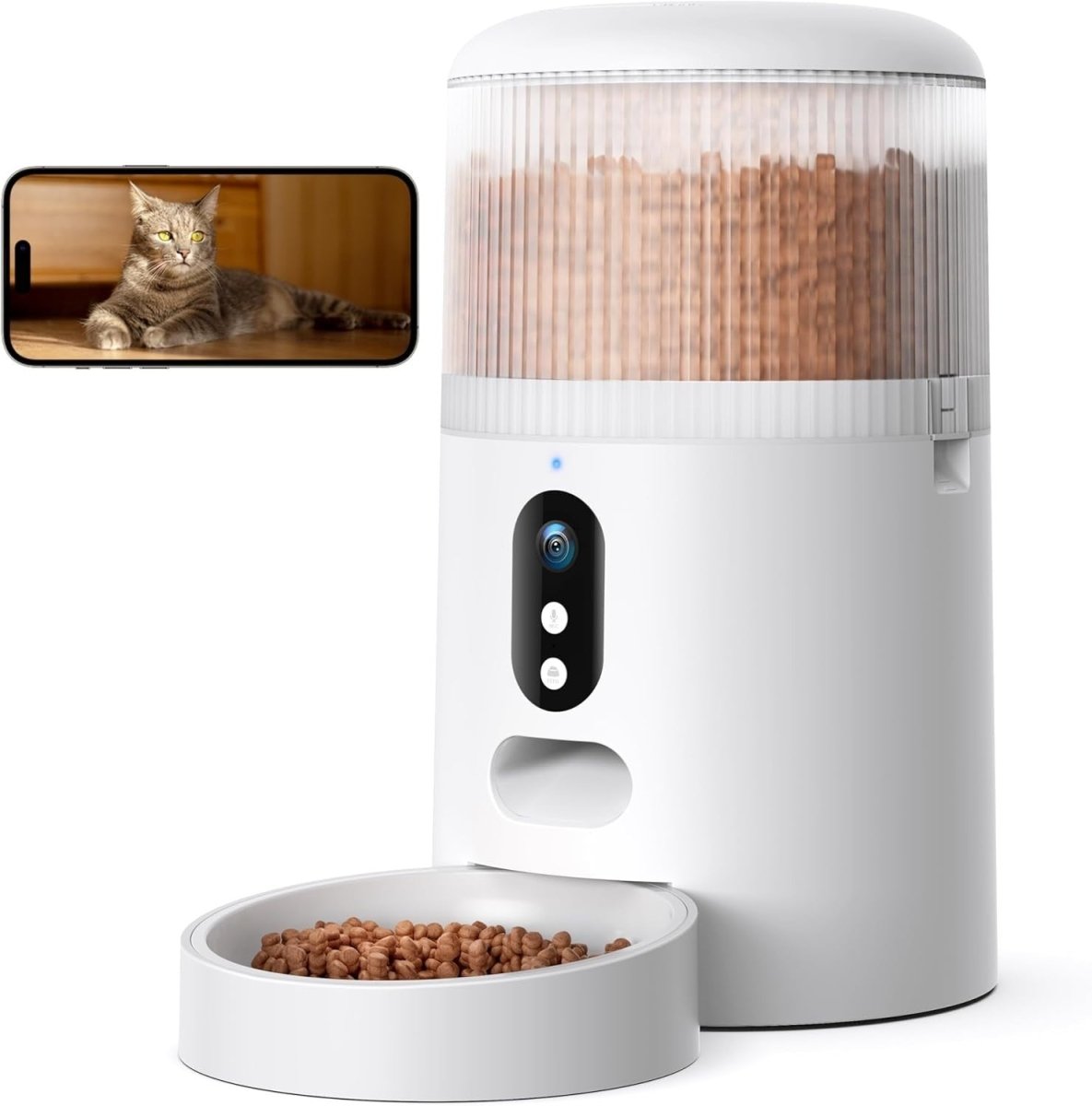 Automatic Cat Feeder Camera 3MP HD WiFi App Control 2 Way Audio 4L - Kwikley