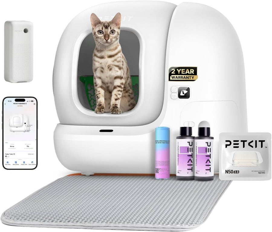 Automatic Cat Litter Robot 76L Smart App Controlled Odor Free Tray - Kwikley