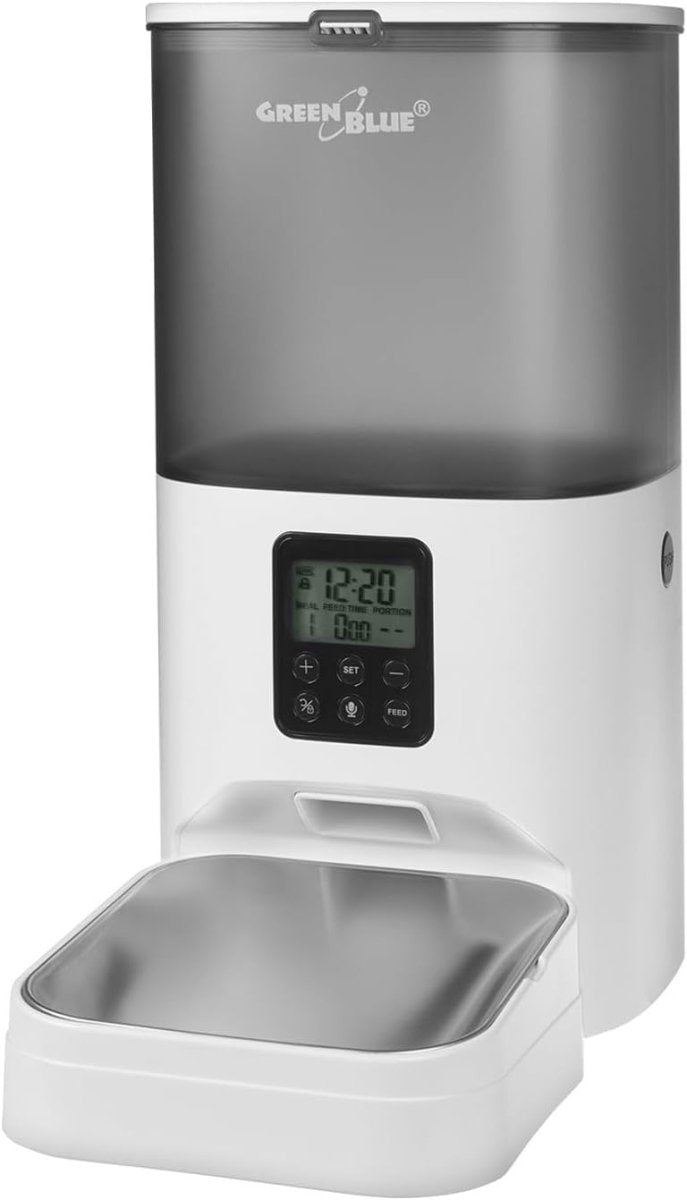 Automatic Pet Feeder 6L Food Dispenser LCD Timer 8 Meals Portion Control - Kwikley