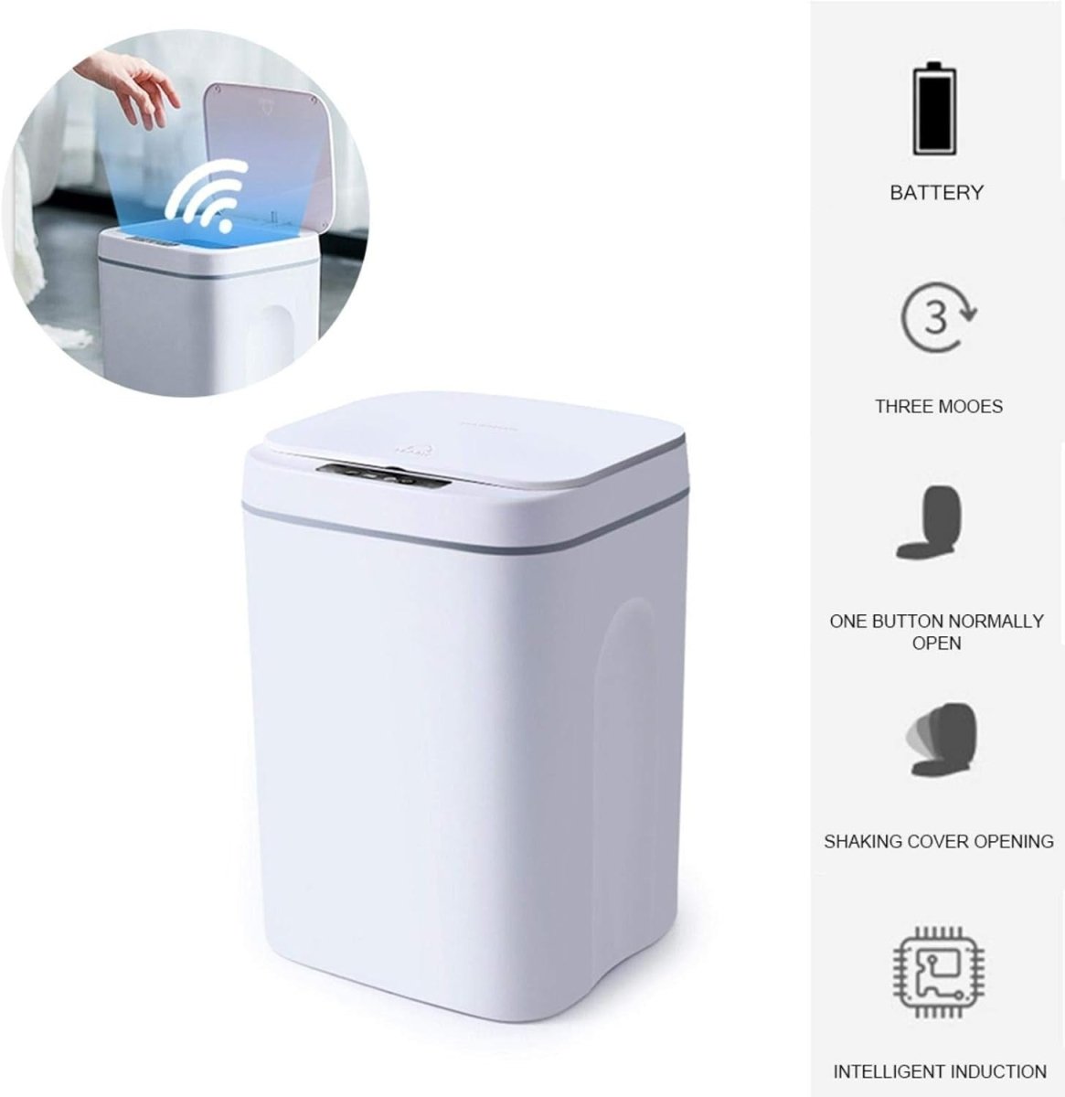 Automatic Touchless Rubbish Bin Infrared Motion Sensor Bathroom - Kwikley