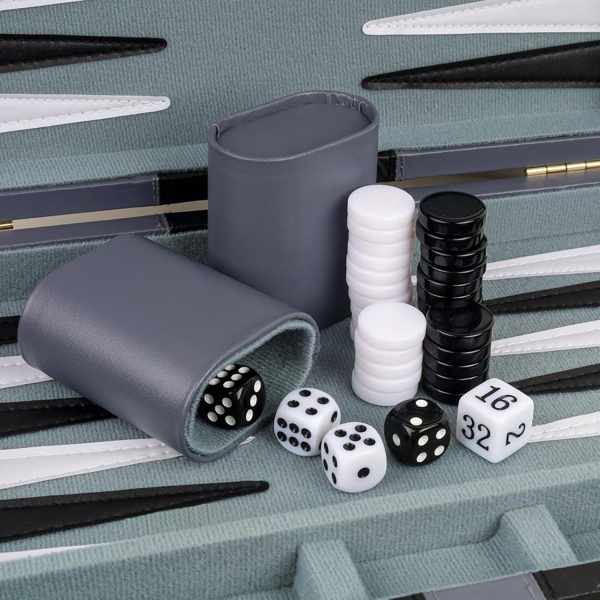 Backgammon Set 11 Inch Leather Case Portable Travel Board Game 2 - Kwikley