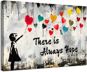 Banksy Style Canvas Wall Art Black White Graffiti 30x40cm Framed - Kwikley