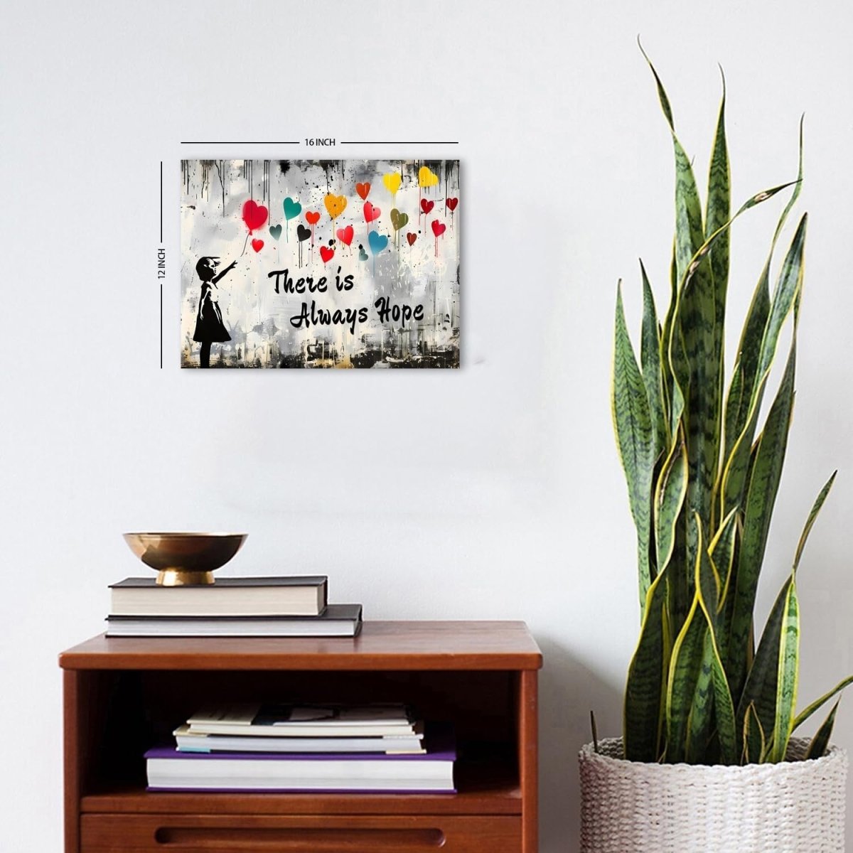 Banksy Style Canvas Wall Art Black White Graffiti 30x40cm Framed - Kwikley
