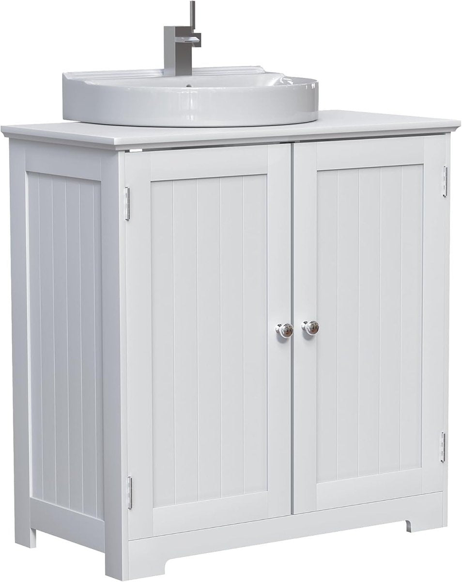 Bathroom Sink Cabinet White | 2 - Door Undersink Storage Unit | 60x30x60cm - Kwikley