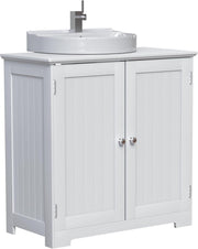 Bathroom Sink Cabinet White | 2 - Door Undersink Storage Unit | 60x30x60cm - Kwikley