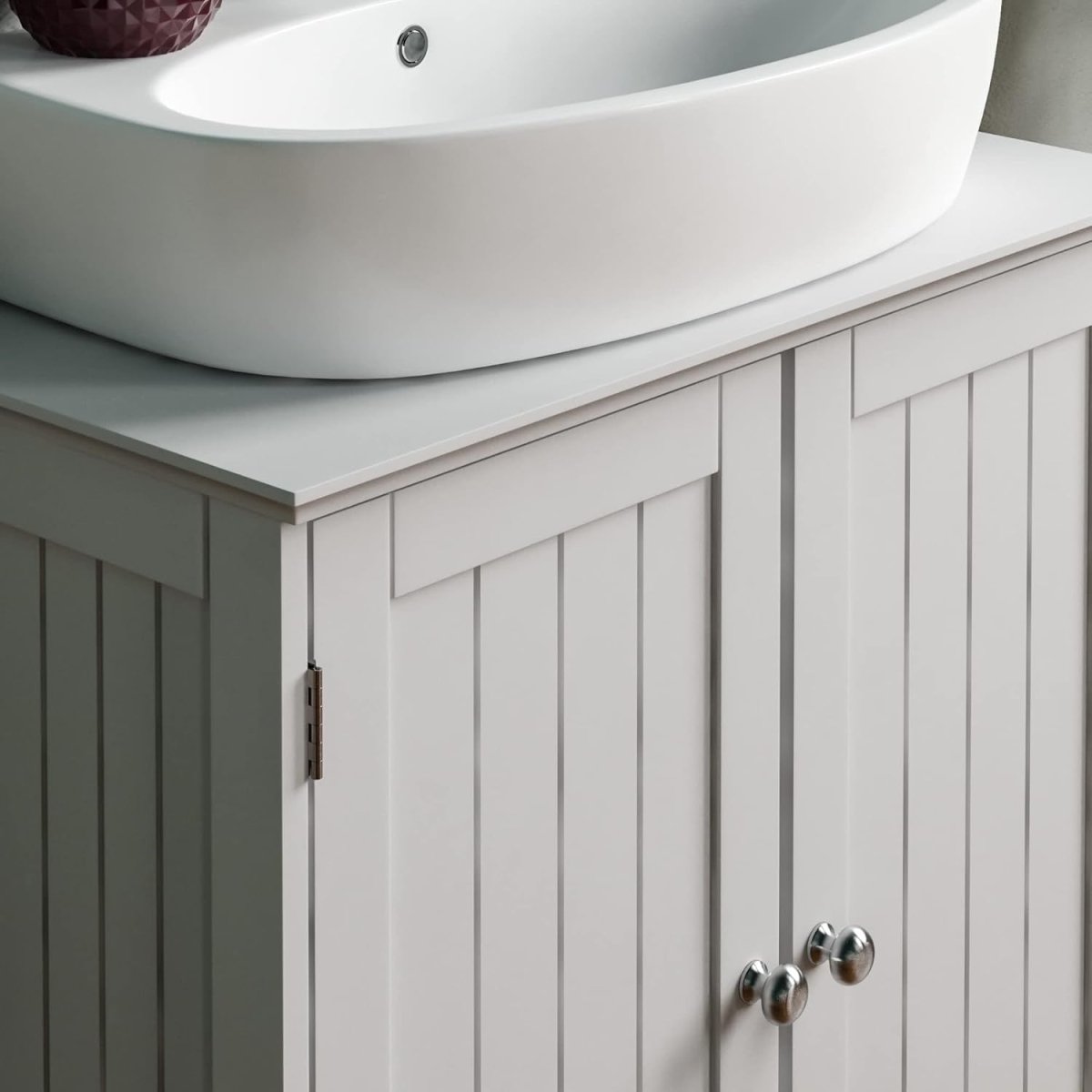 Bathroom Sink Cabinet White | 2 - Door Undersink Storage Unit | 60x30x60cm - Kwikley